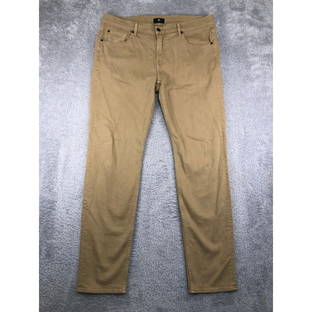 7 For All Mankind Jeans Mens 38x34 Brown Slimmy